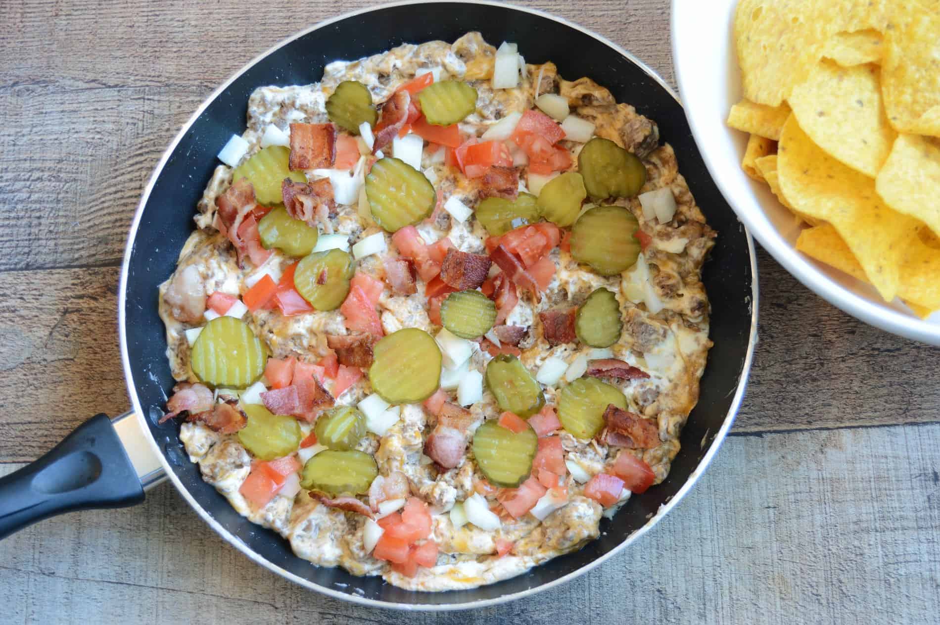 Blue Cheese Burger Dip Make With Jimmy'S Extra Chunky Blue Cheese Dressing