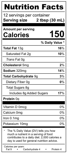 Dressing – French – V011926 Nutrition Factscreamy French Dressing