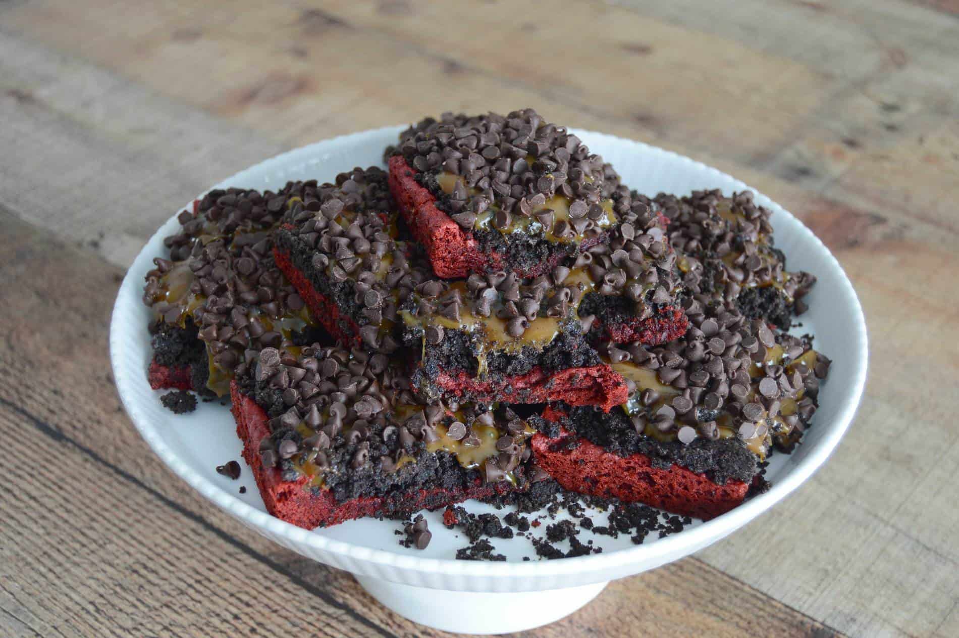 Red Velvet, Oreo, Caramel Brownies